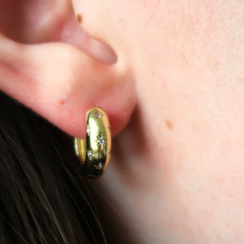 Shooting Star Huggie Hoops
