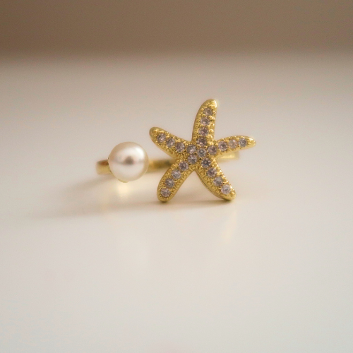 Starfish Pearl Ring