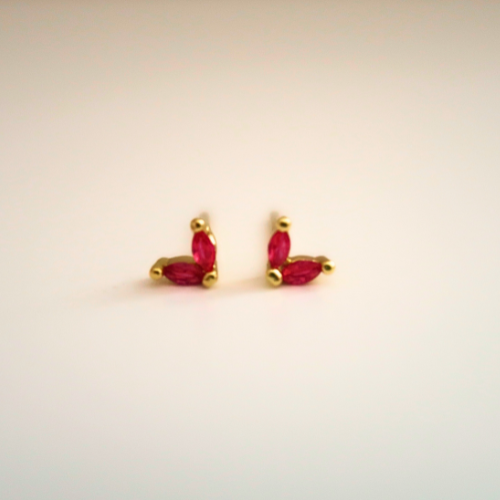 Pink Petal Gem Studs