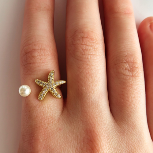 Starfish Pearl Ring