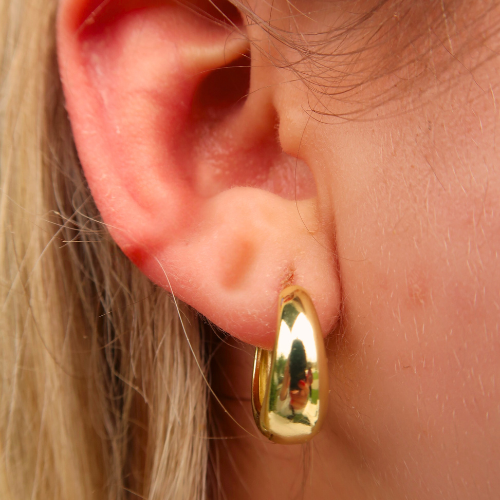 Gold Teardrop Hoops