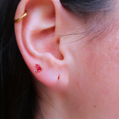 Pink Petal Gem Studs